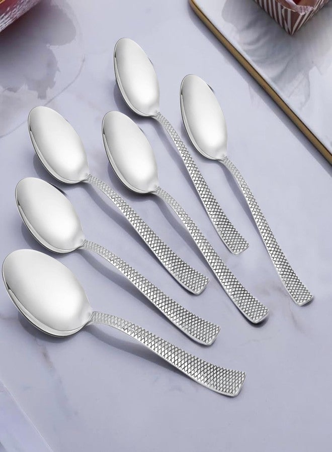 Parage 6 Piece Stainless Steel Table Spoons Set with Zig Zag Design, Dinner Spoon for Home and Kitchen, 18.5 cm, Tableware, Set of 6, Silver - Image 5